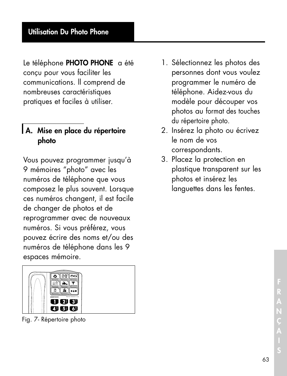 Fig. 7- répertoire photo | Ameriphone P-300 User Manual | Page 66 / 80