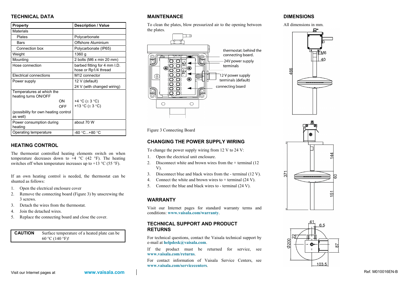 Vaisala SPH20 User Manual | Page 2 / 2