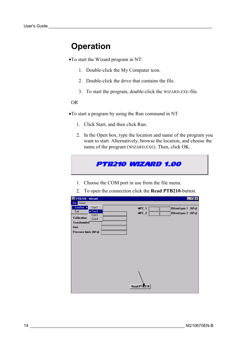 Operation | Vaisala PTB210 (analog) User Manual | Page 16 / 27