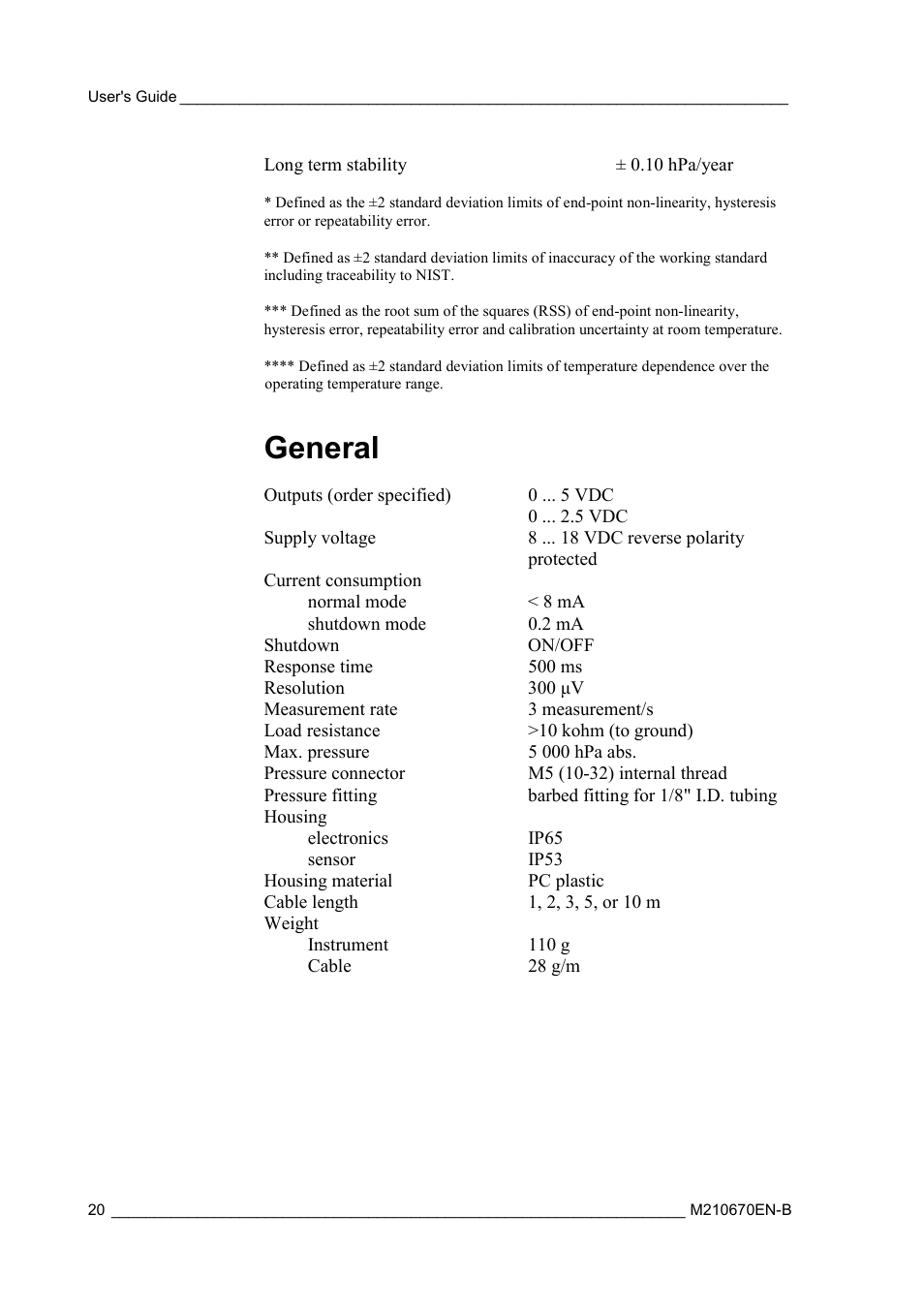 General | Vaisala PTB210 (analog) User Manual | Page 22 / 27