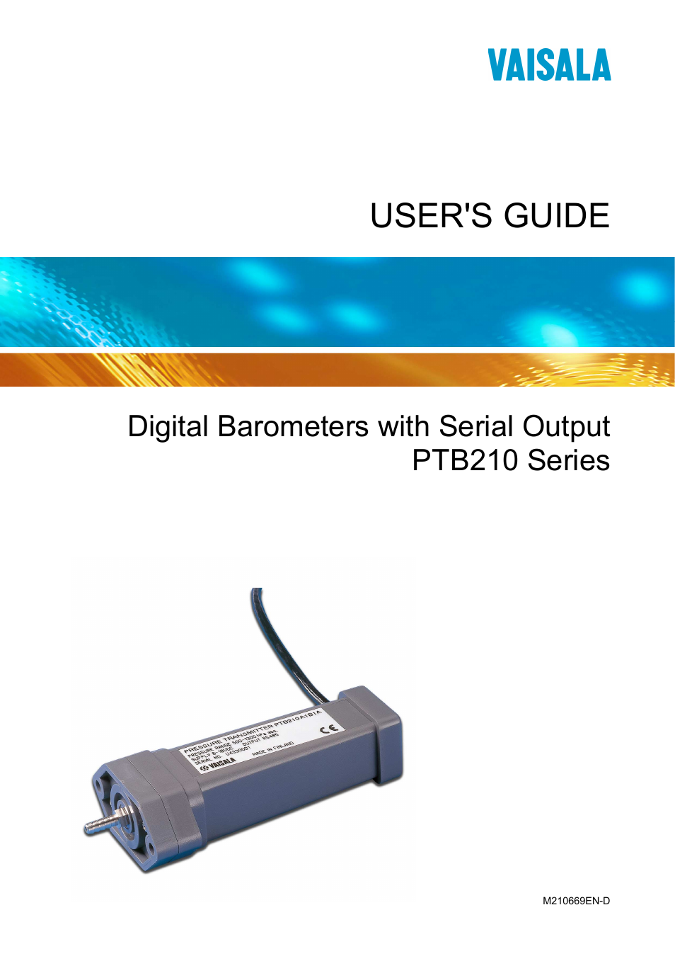 Vaisala PTB210 (serial) User Manual | 32 pages
