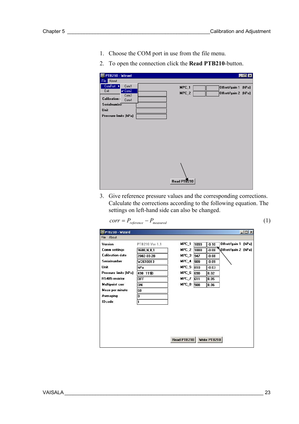 Vaisala PTB210 (serial) User Manual | Page 25 / 32