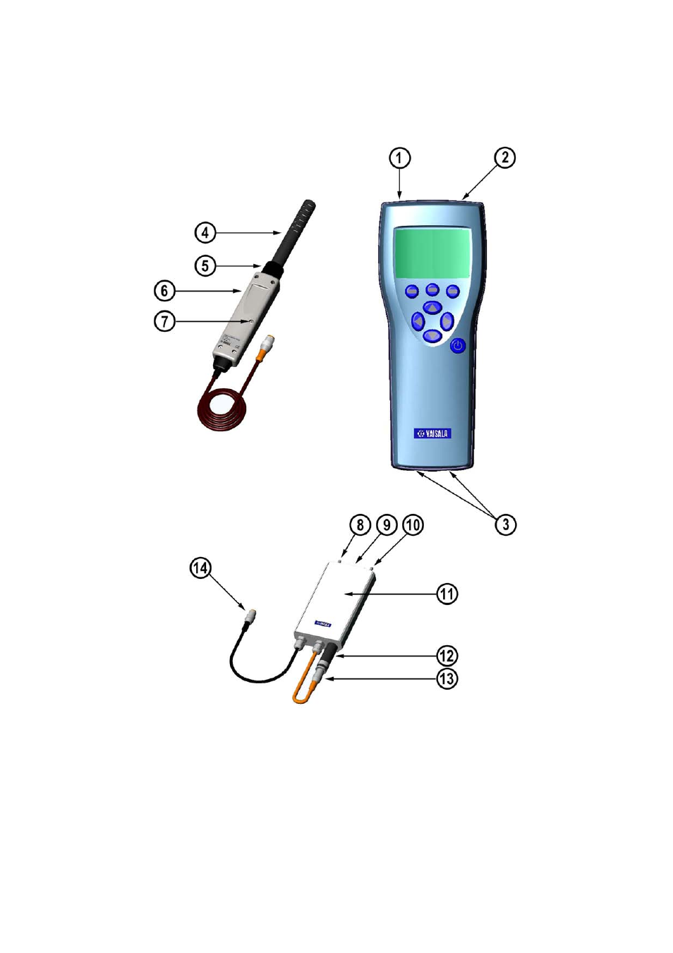 Parts description | Vaisala GM70 User Manual | Page 15 / 68