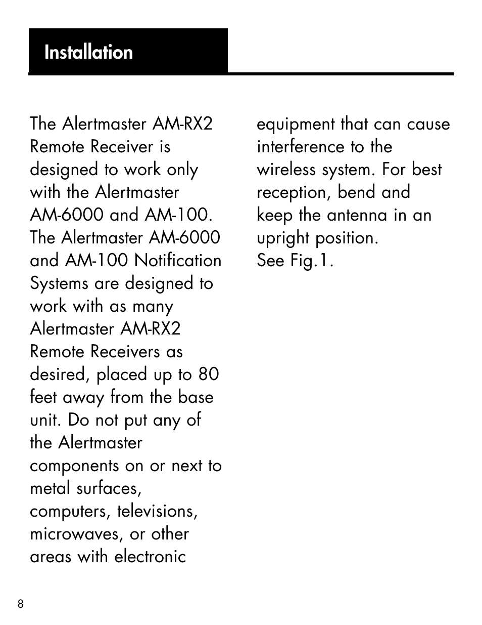 Installation | Ameriphone ALERTMASTER AM-RX2 User Manual | Page 11 / 83