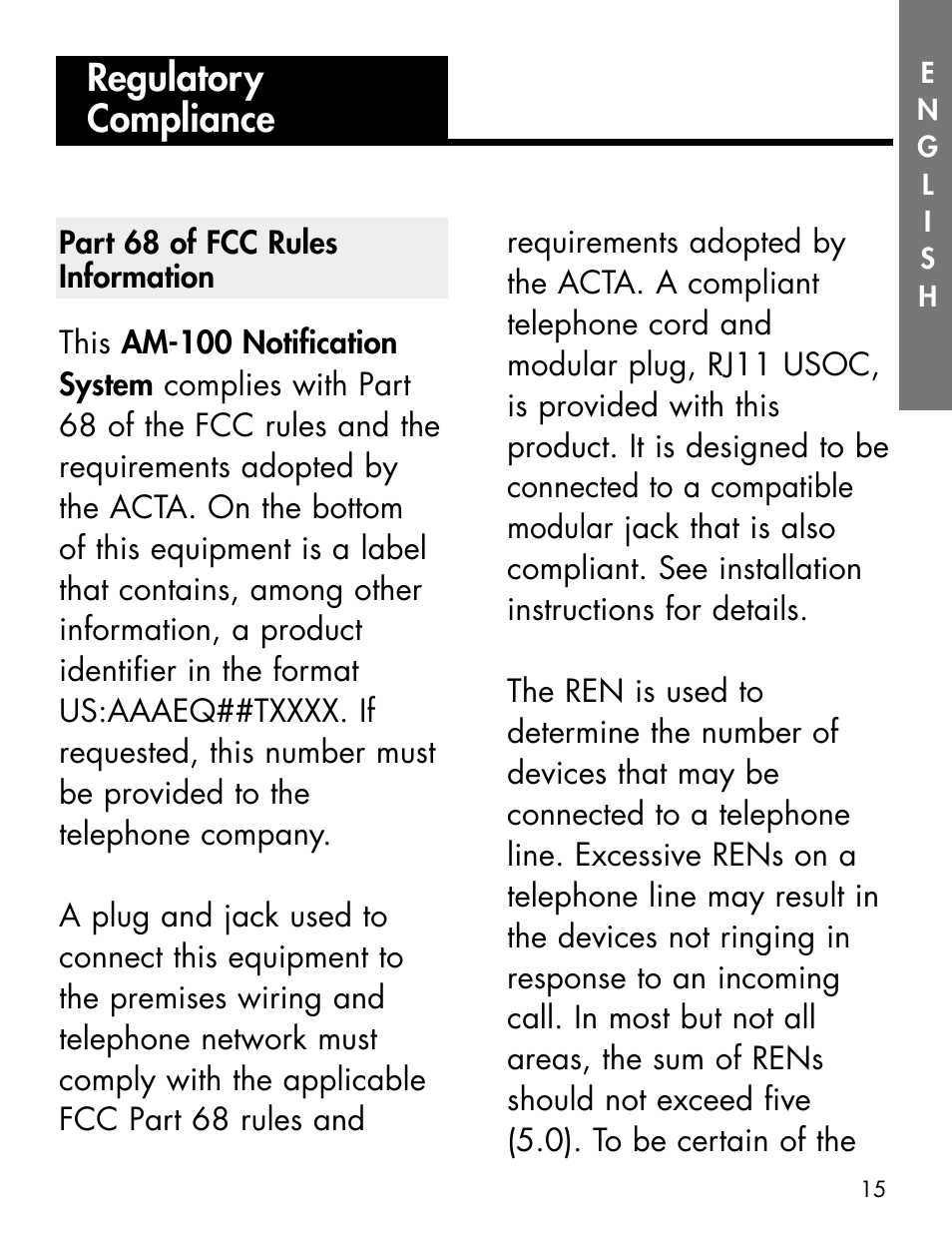 Regulatory compliance | Ameriphone ALERTMASTER AM-RX2 User Manual | Page 18 / 83