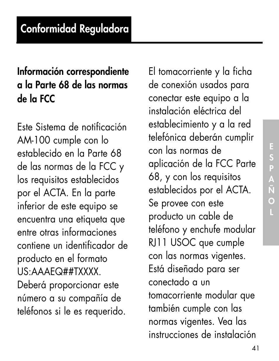 Conformidad reguladora | Ameriphone ALERTMASTER AM-RX2 User Manual | Page 44 / 83