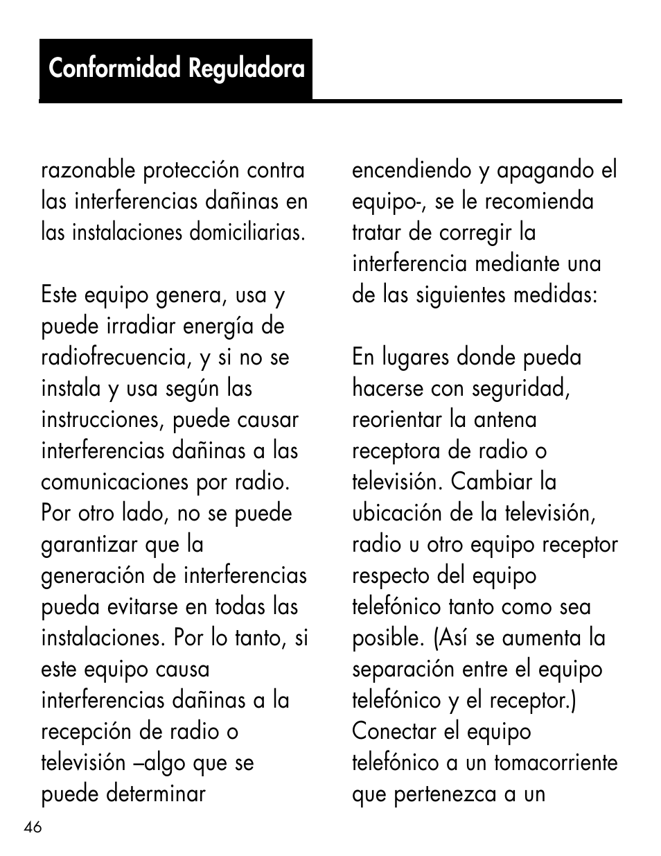 Conformidad reguladora | Ameriphone ALERTMASTER AM-RX2 User Manual | Page 49 / 83