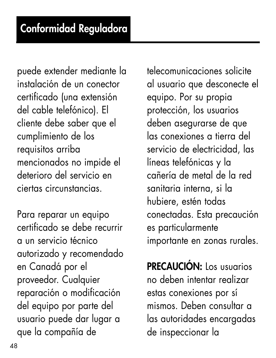 Conformidad reguladora | Ameriphone ALERTMASTER AM-RX2 User Manual | Page 51 / 83