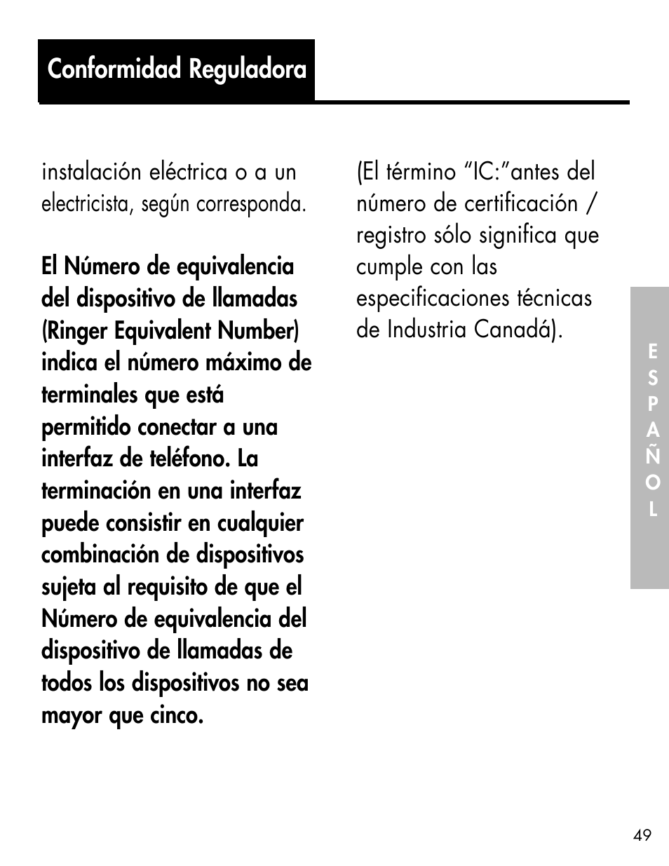 Conformidad reguladora | Ameriphone ALERTMASTER AM-RX2 User Manual | Page 52 / 83