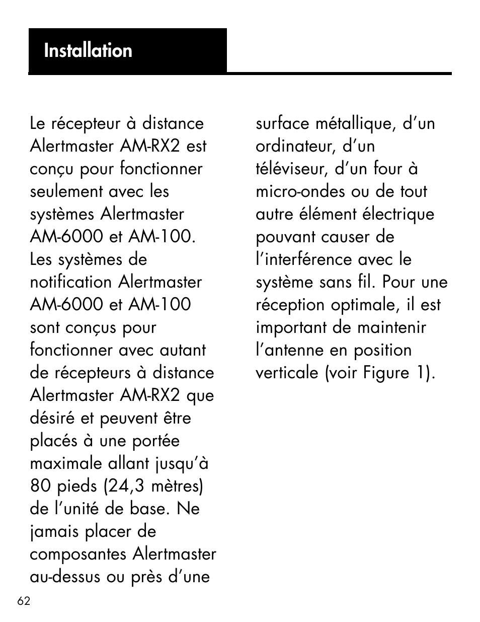Installation | Ameriphone ALERTMASTER AM-RX2 User Manual | Page 65 / 83
