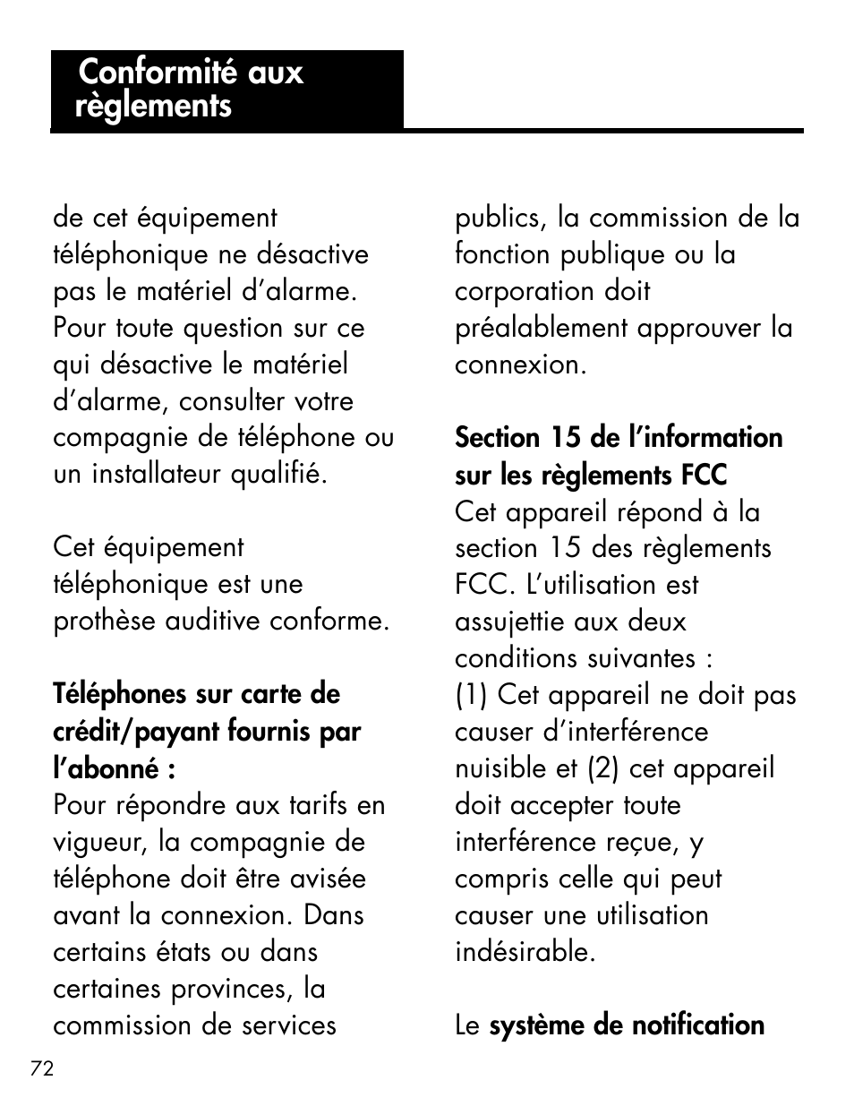 Conformité aux règlements | Ameriphone ALERTMASTER AM-RX2 User Manual | Page 75 / 83