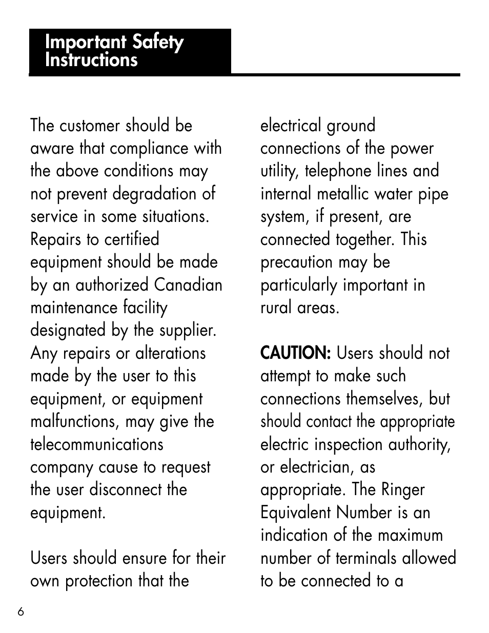 Important safety instructions | Ameriphone ALERTMASTER AM-RX2 User Manual | Page 9 / 83