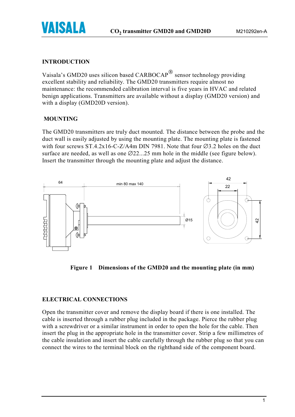 Vaisala GMD20 User Manual | 4 pages