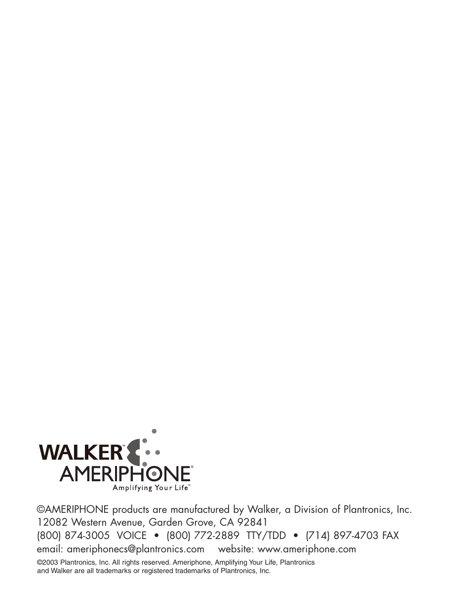 Ameriphone AMPLIFIED TELEPHONE User Manual | 88 pages