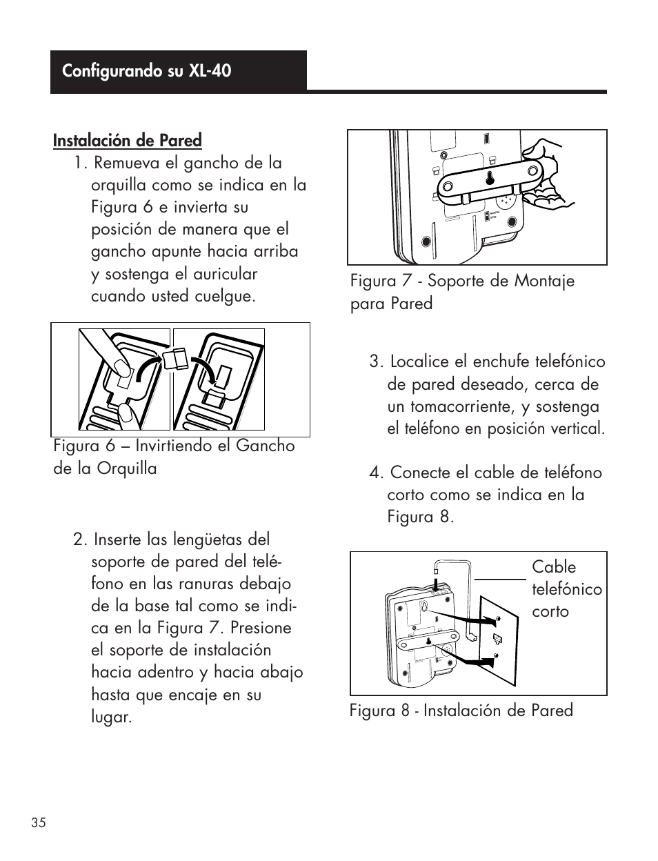 Cable telefónico corto | Ameriphone AMPLIFIED TELEPHONE User Manual | Page 41 / 88