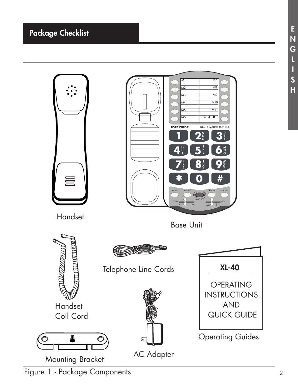 Package checklist | Ameriphone AMPLIFIED TELEPHONE User Manual | Page 8 / 88