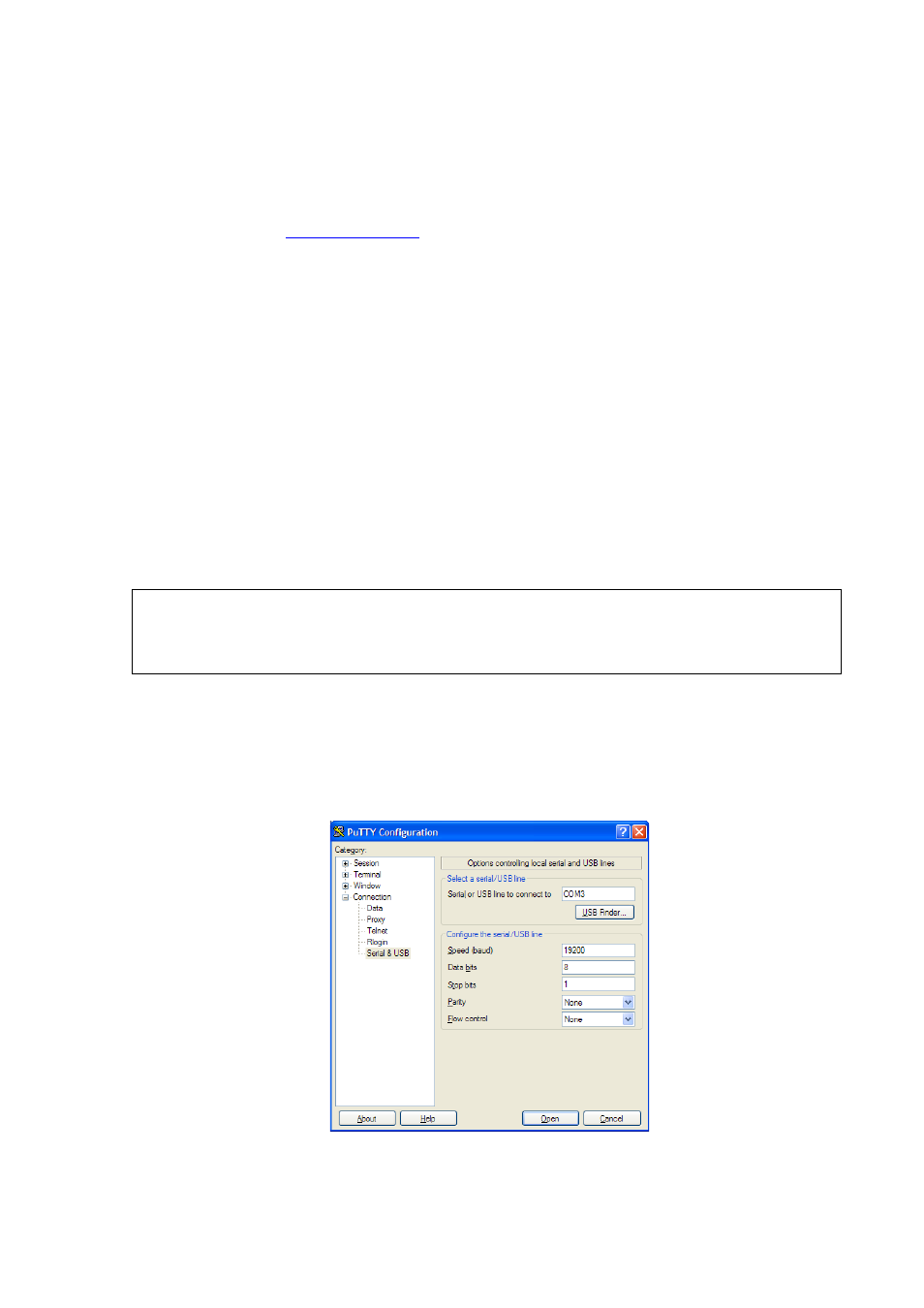 Terminal application settings, Figure 11, Putty terminal application | Terminal application settings on pa | Vaisala GMP231 User Manual | Page 29 / 90
