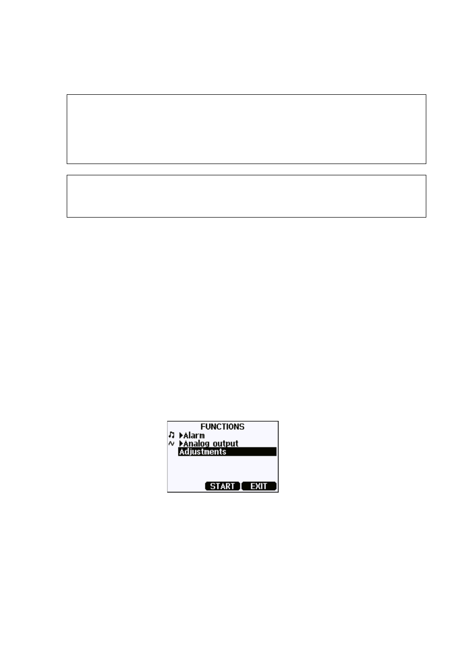 Calibration and adjustment with mi70 indicator, Figure 24, Functions menu | Vaisala GMP231 User Manual | Page 81 / 90
