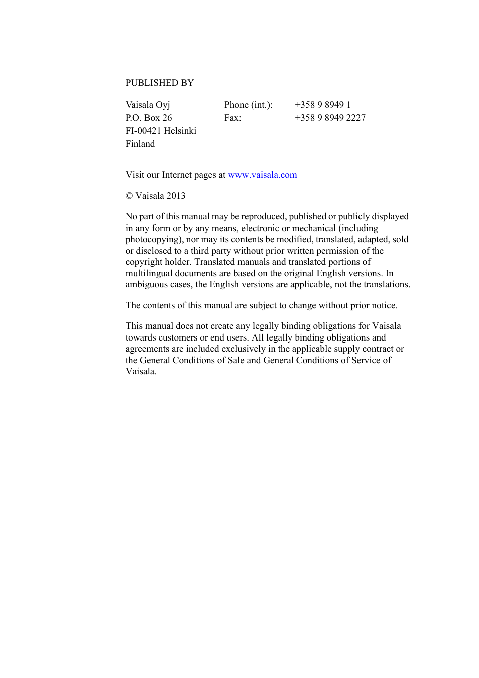 Vaisala GMP343 User Manual | Page 2 / 94