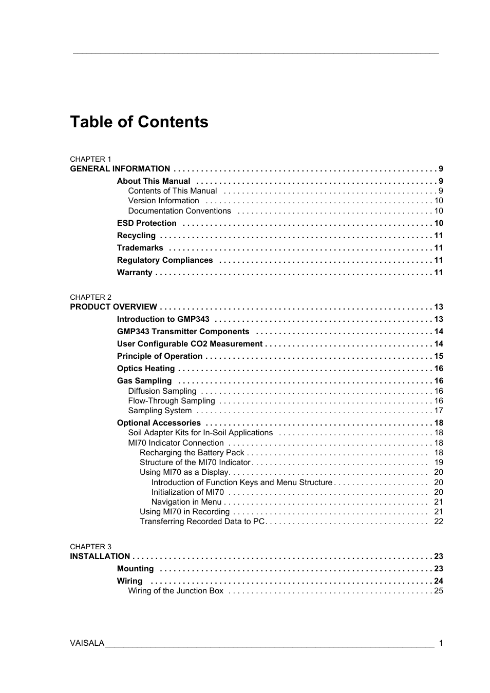 Vaisala GMP343 User Manual | Page 3 / 94