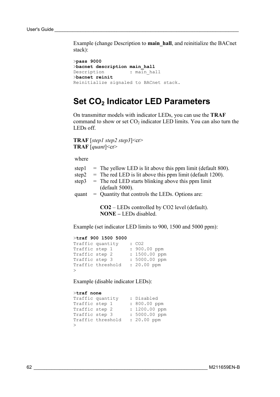 Set co2 indicator led parameters, Set co, Indicator led parameters | Vaisala GMW90 User Manual | Page 64 / 101