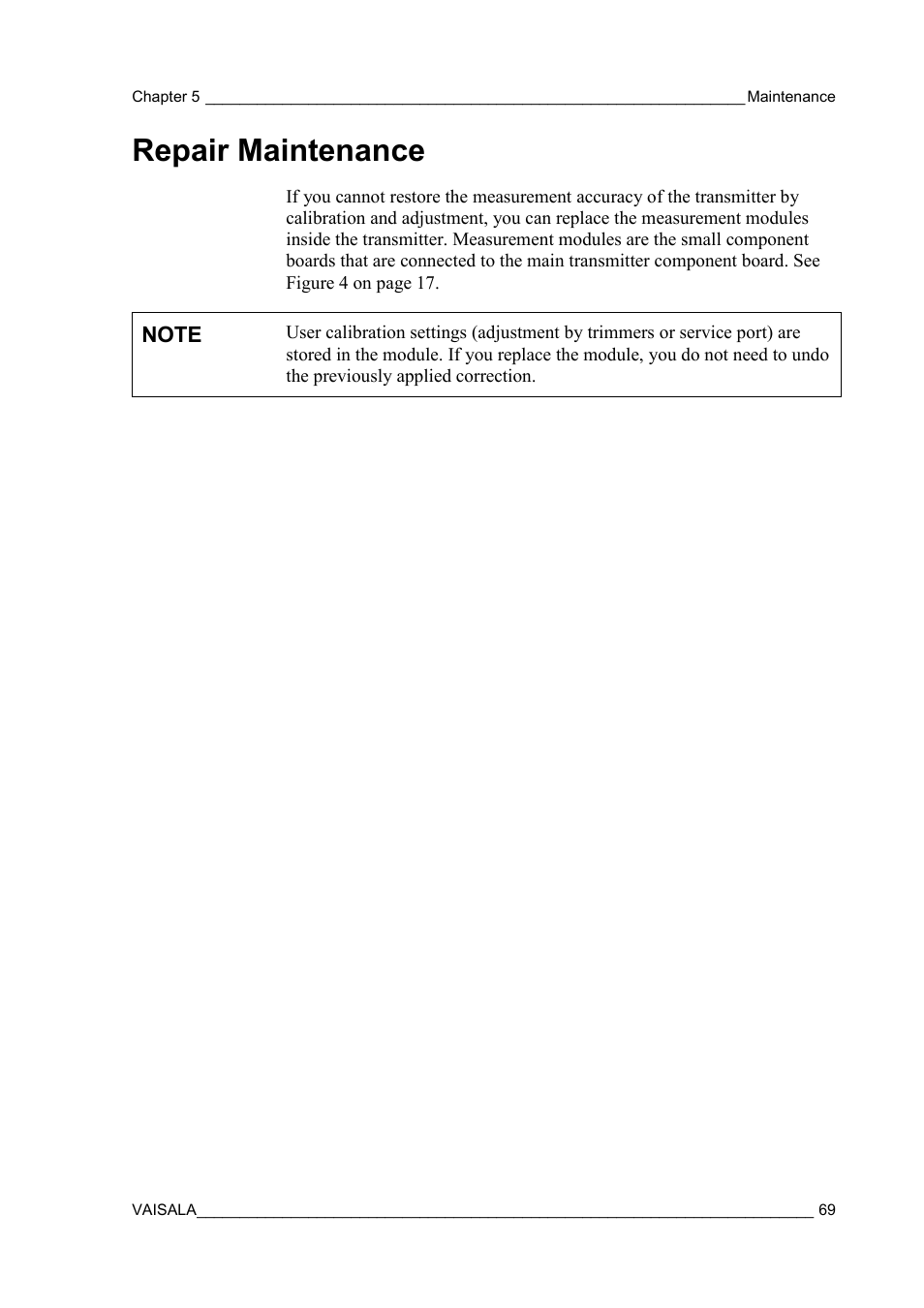 Repair maintenance | Vaisala GMW90 User Manual | Page 71 / 101