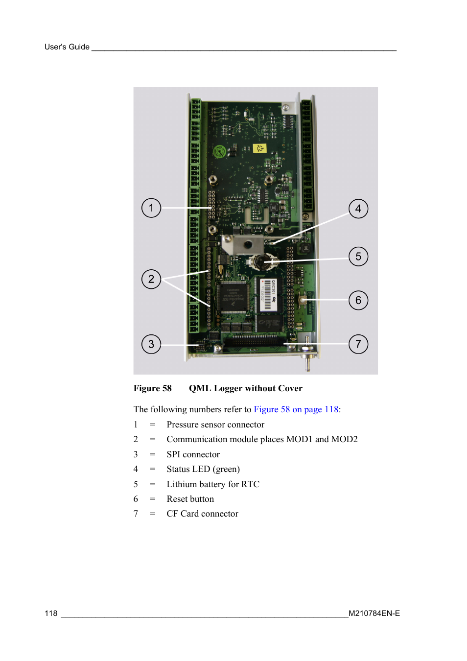 Figure 58, Qml logger without cover, And other components located under the cover. in | Vaisala Hydromet Data Collection Platform User Manual | Page 120 / 160