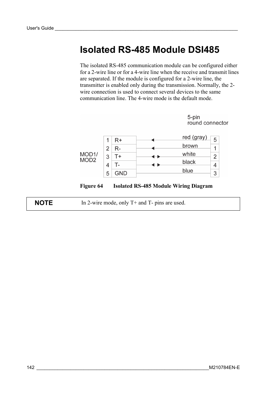 Isolated rs-485 module dsi485, Figure 64, Isolated rs-485 module wiring diagram | Vaisala Hydromet Data Collection Platform User Manual | Page 144 / 160