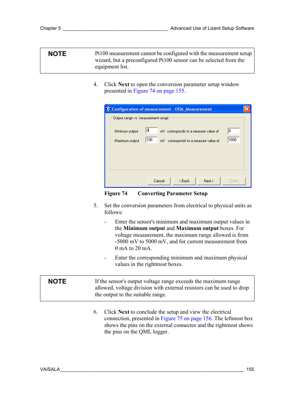 Figure 74, Converting parameter setup | Vaisala Hydromet Data Collection Platform User Manual | Page 157 / 218