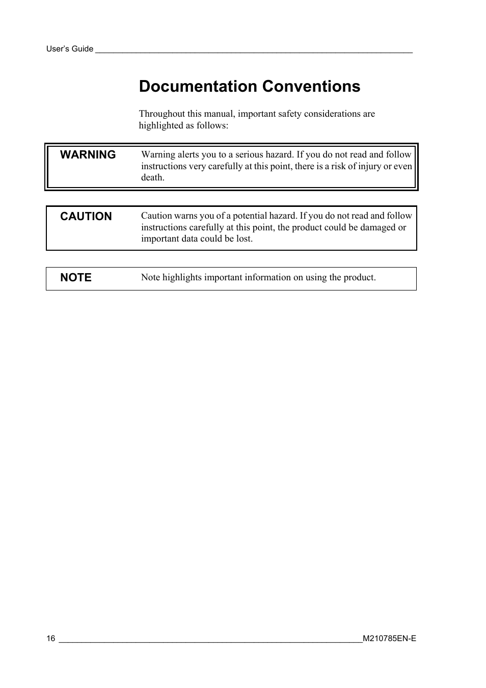 Documentation conventions | Vaisala Hydromet Data Collection Platform User Manual | Page 18 / 218