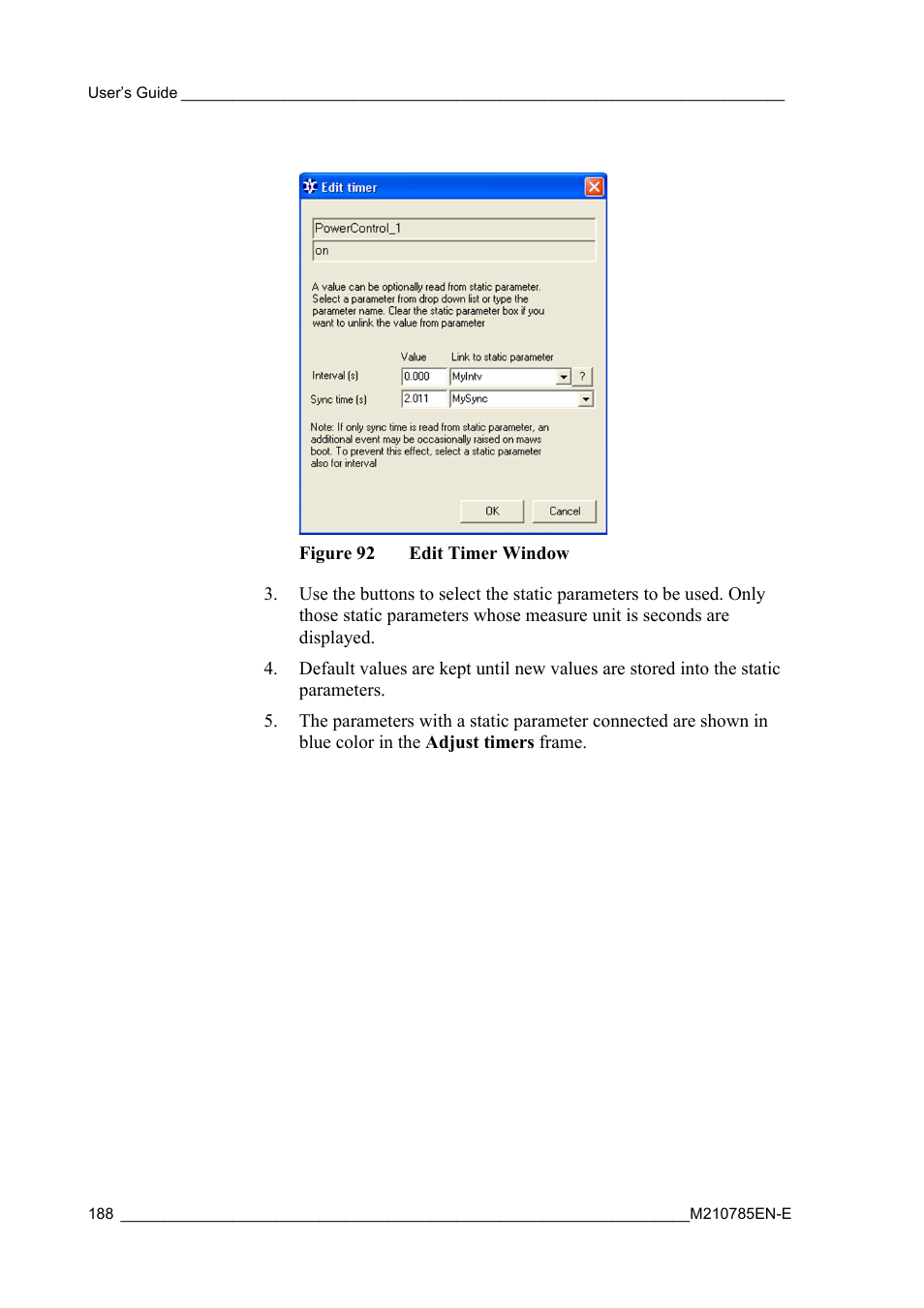 Figure 92, Edit timer window | Vaisala Hydromet Data Collection Platform User Manual | Page 190 / 218