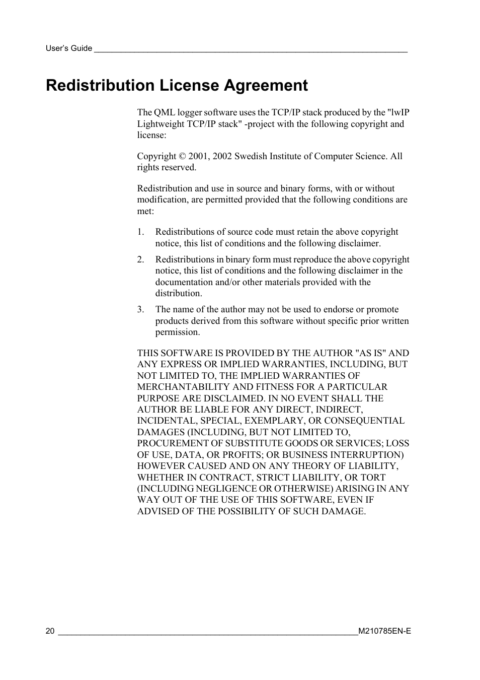 Redistribution license agreement | Vaisala Hydromet Data Collection Platform User Manual | Page 22 / 218