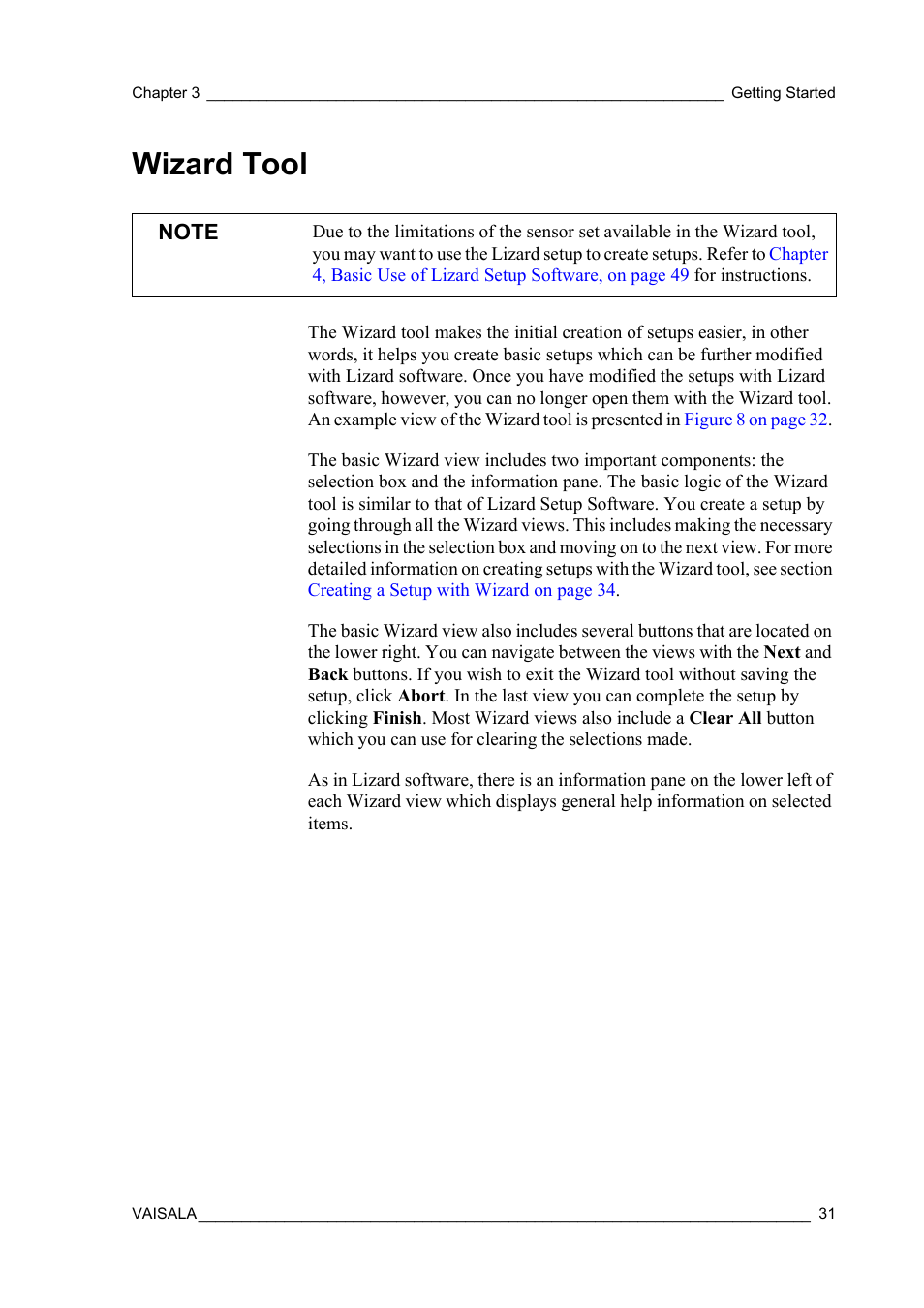 Wizard tool | Vaisala Hydromet Data Collection Platform User Manual | Page 33 / 218