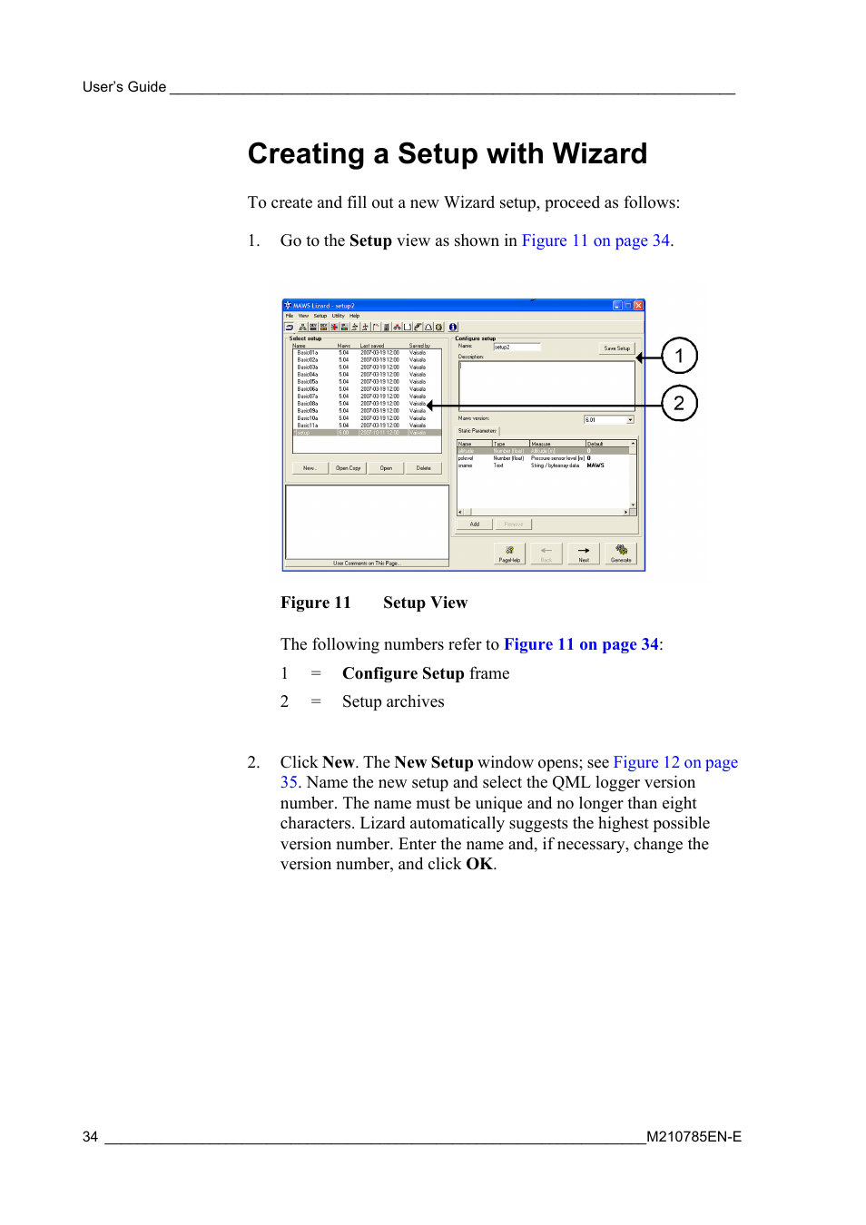 Creating a setup with wizard, Figure 11, Setup view | Vaisala Hydromet Data Collection Platform User Manual | Page 36 / 218