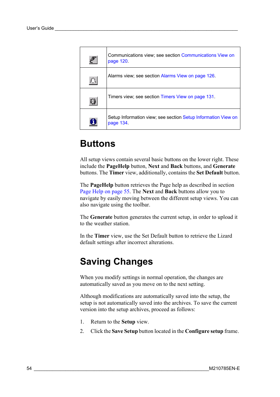 Buttons, Saving changes, Buttons saving changes | Vaisala Hydromet Data Collection Platform User Manual | Page 56 / 218