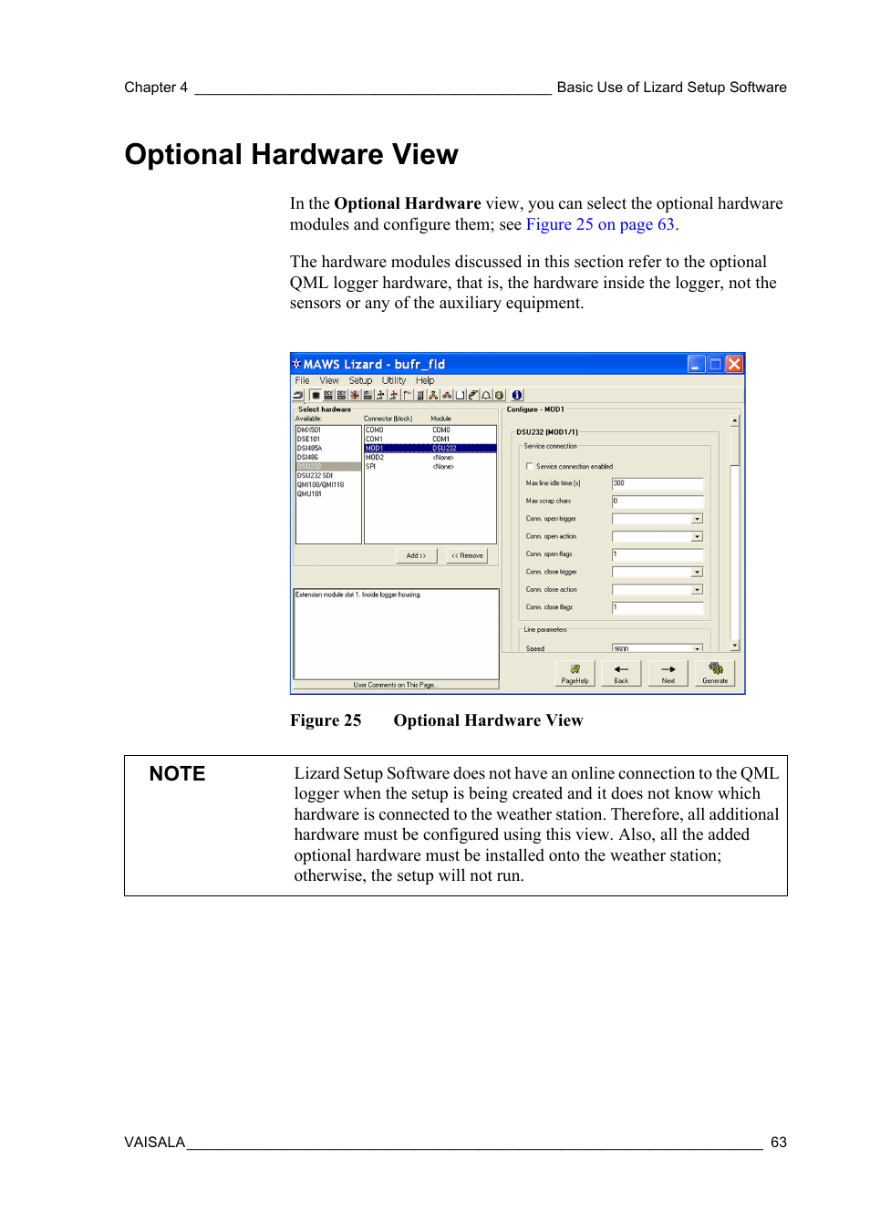 Optional hardware view, Figure 25 | Vaisala Hydromet Data Collection Platform User Manual | Page 65 / 218
