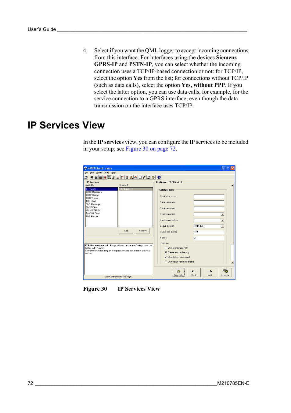 Ip services view, Figure 30 | Vaisala Hydromet Data Collection Platform User Manual | Page 74 / 218