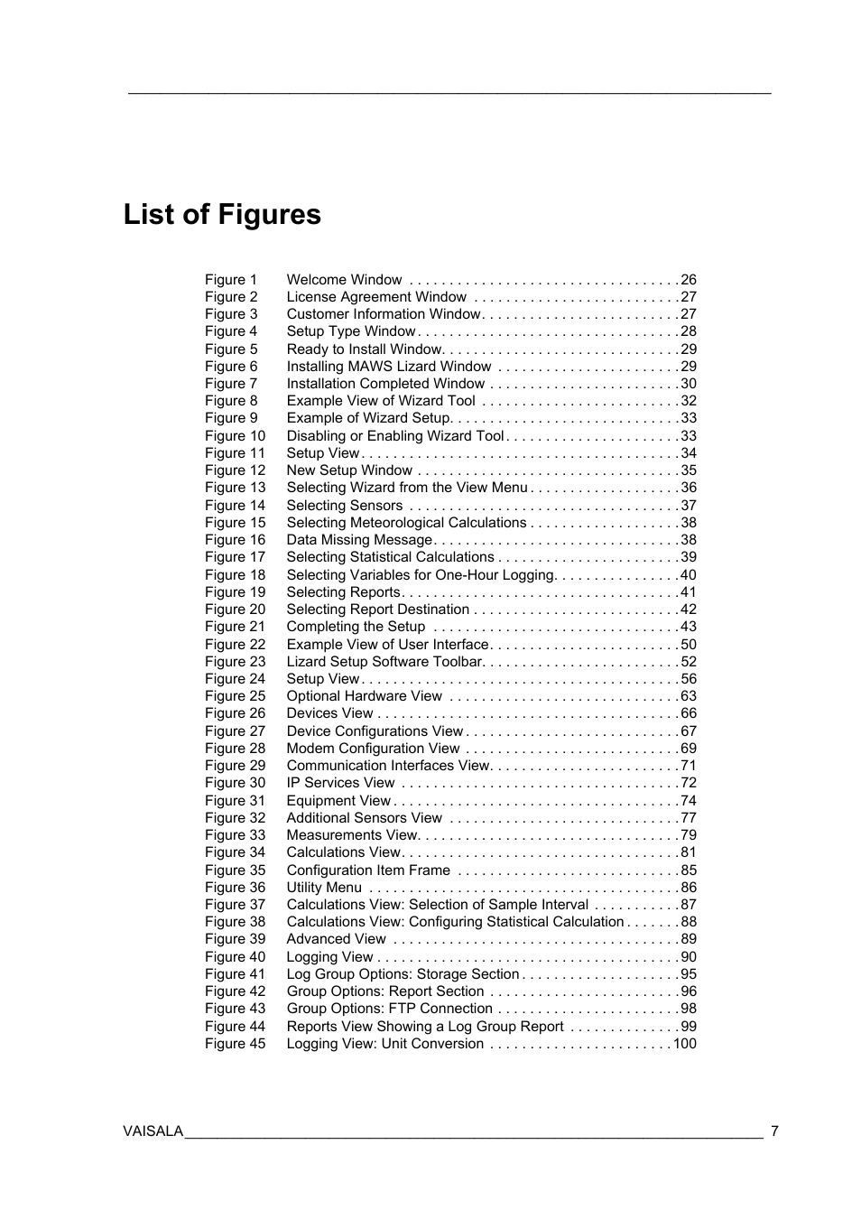List of figures | Vaisala Hydromet Data Collection Platform User Manual | Page 9 / 218