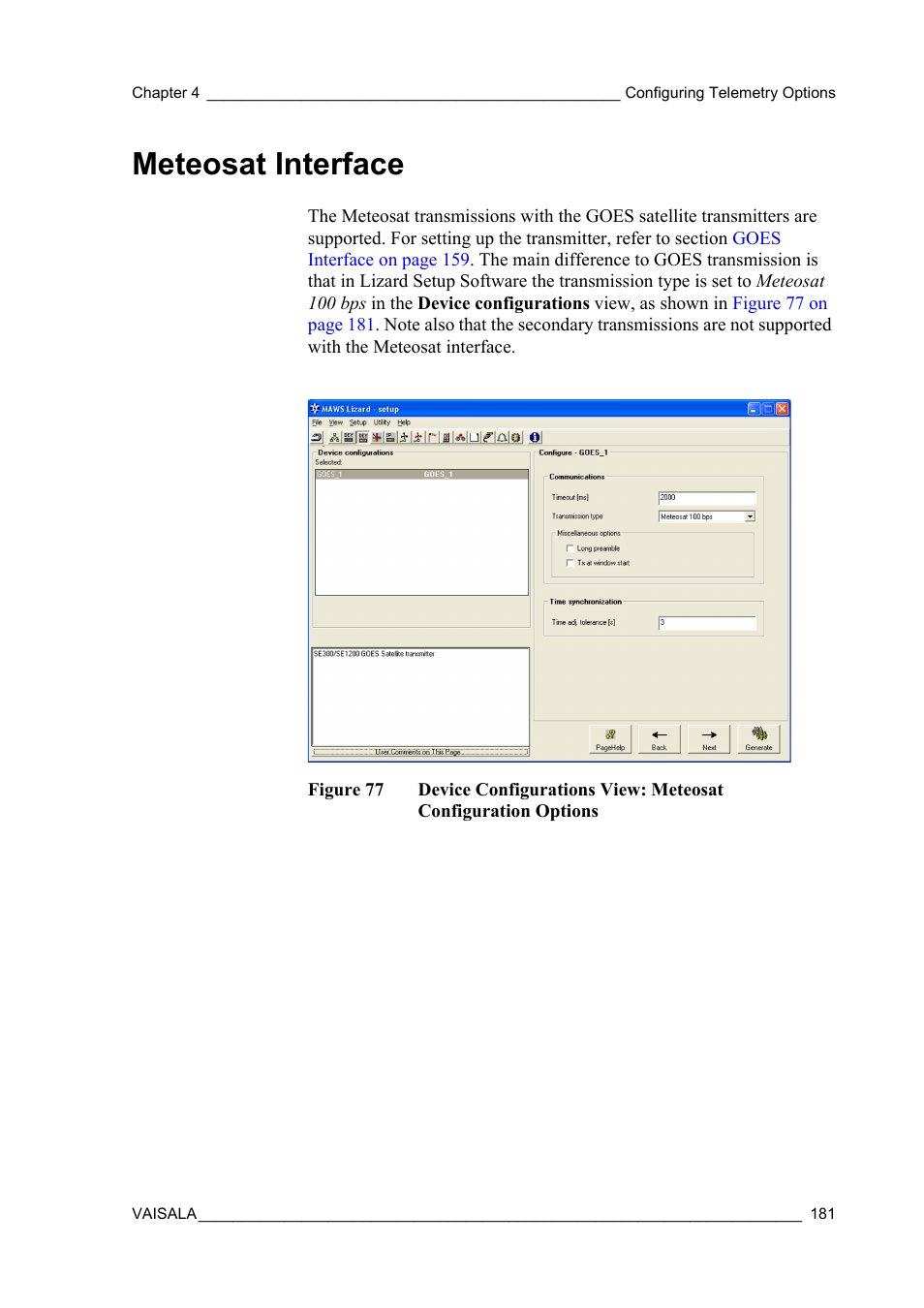 Meteosat interface, Figure 77 | Vaisala Hydromet Data Collection Platform User Manual | Page 183 / 384