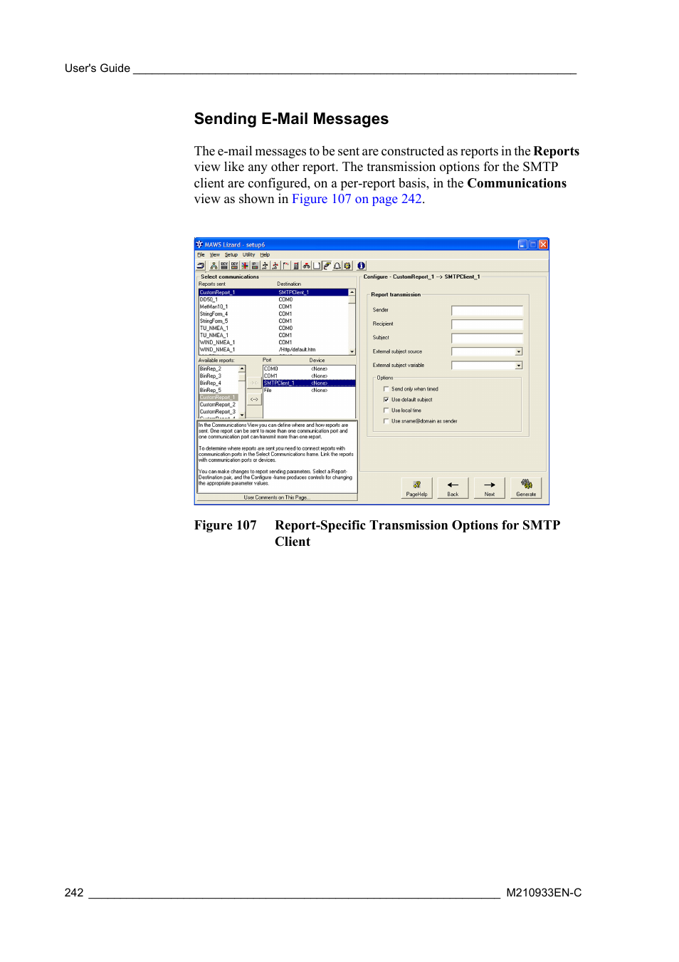Sending e-mail messages | Vaisala Hydromet Data Collection Platform User Manual | Page 244 / 384