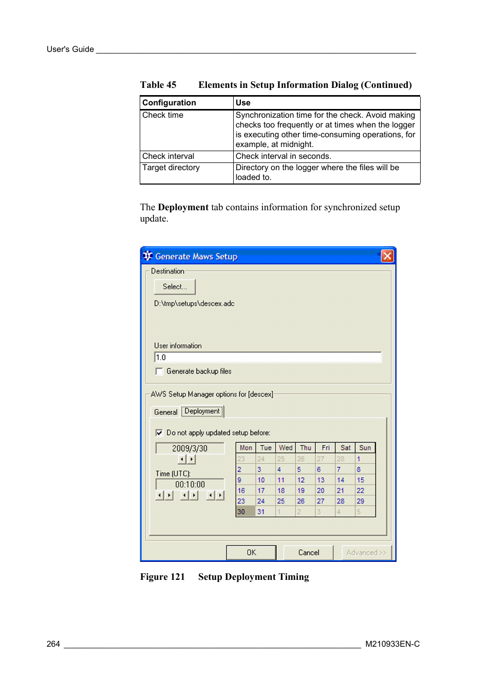 Figure 121 setup deployment timing | Vaisala Hydromet Data Collection Platform User Manual | Page 266 / 384
