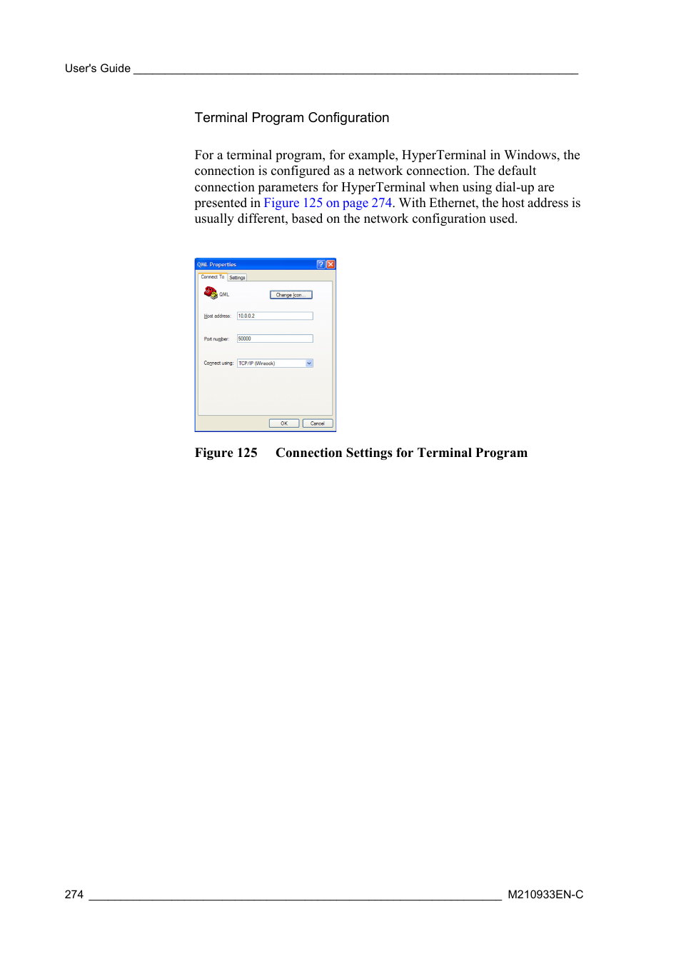 Terminal program configuration | Vaisala Hydromet Data Collection Platform User Manual | Page 276 / 384