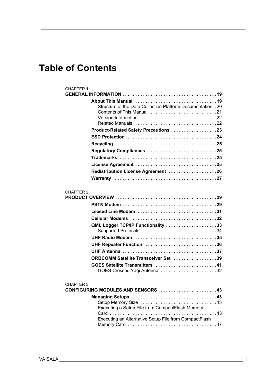 Vaisala Hydromet Data Collection Platform User Manual | Page 3 / 384