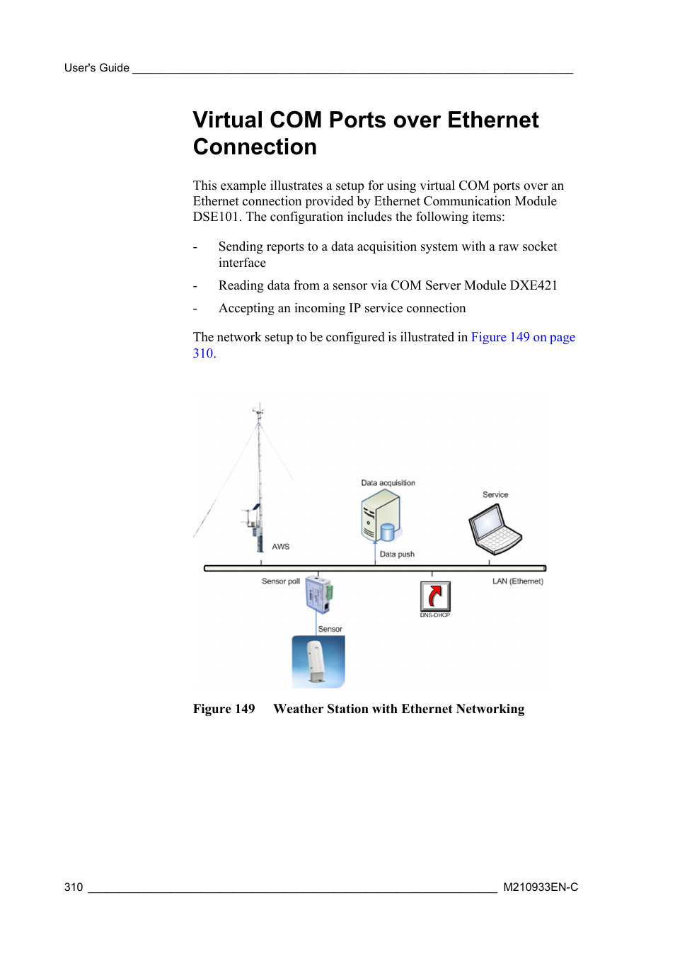 Virtual com ports over ethernet connection | Vaisala Hydromet Data Collection Platform User Manual | Page 312 / 384