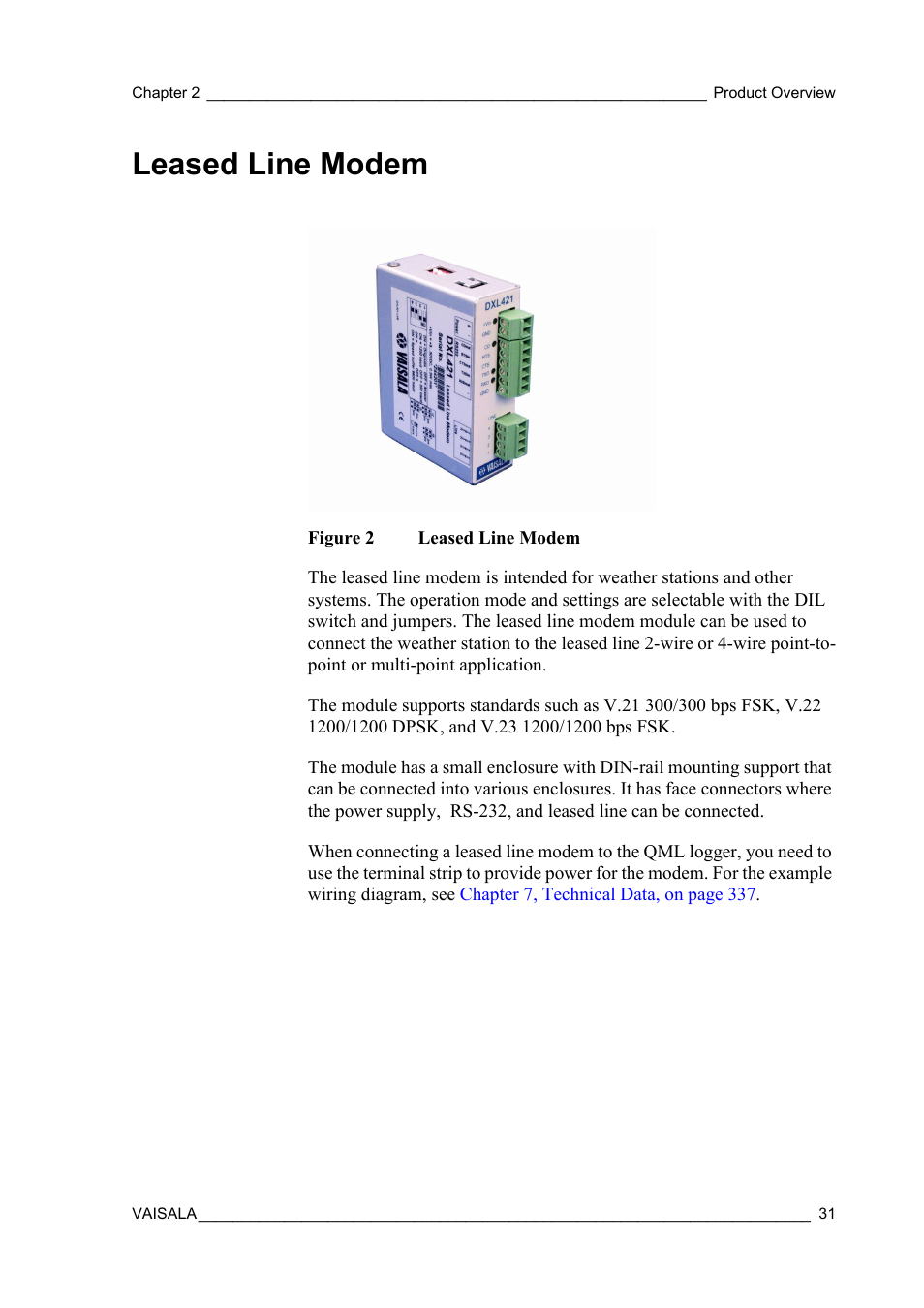 Leased line modem, Figure 2 | Vaisala Hydromet Data Collection Platform User Manual | Page 33 / 384