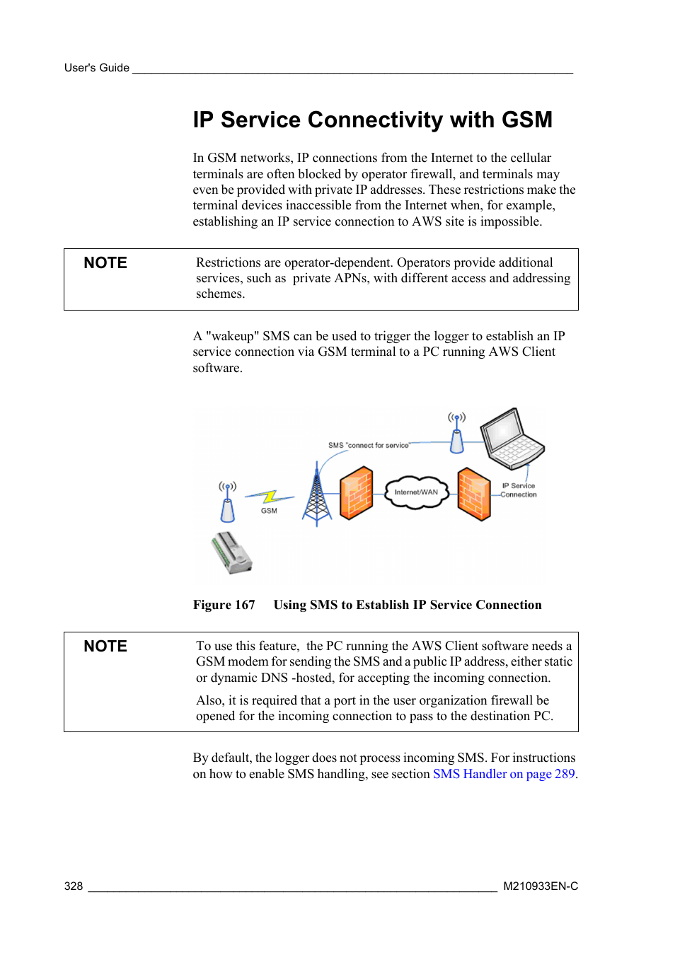 Ip service connectivity with gsm | Vaisala Hydromet Data Collection Platform User Manual | Page 330 / 384