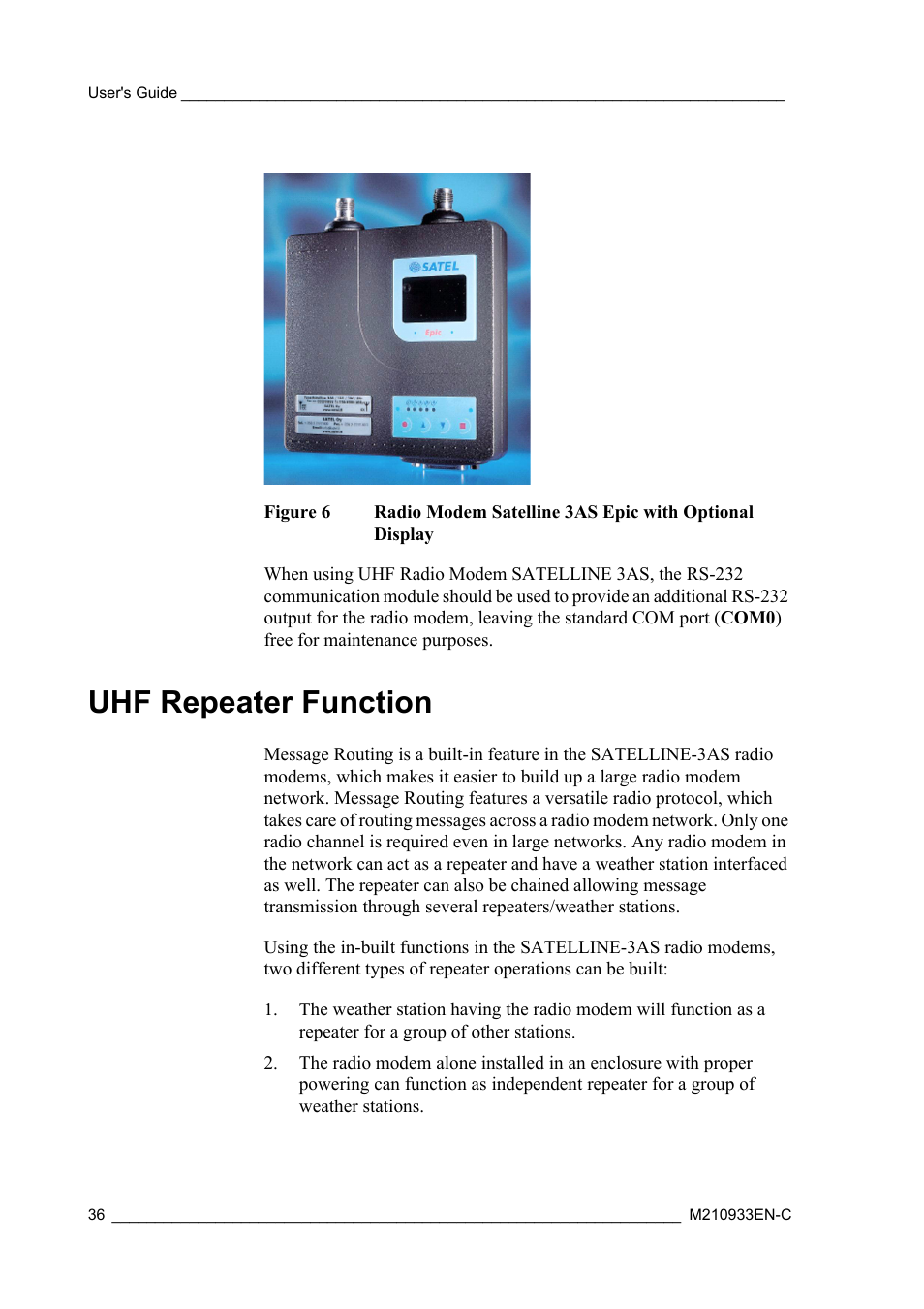 Uhf repeater function, Figure 6 | Vaisala Hydromet Data Collection Platform User Manual | Page 38 / 384