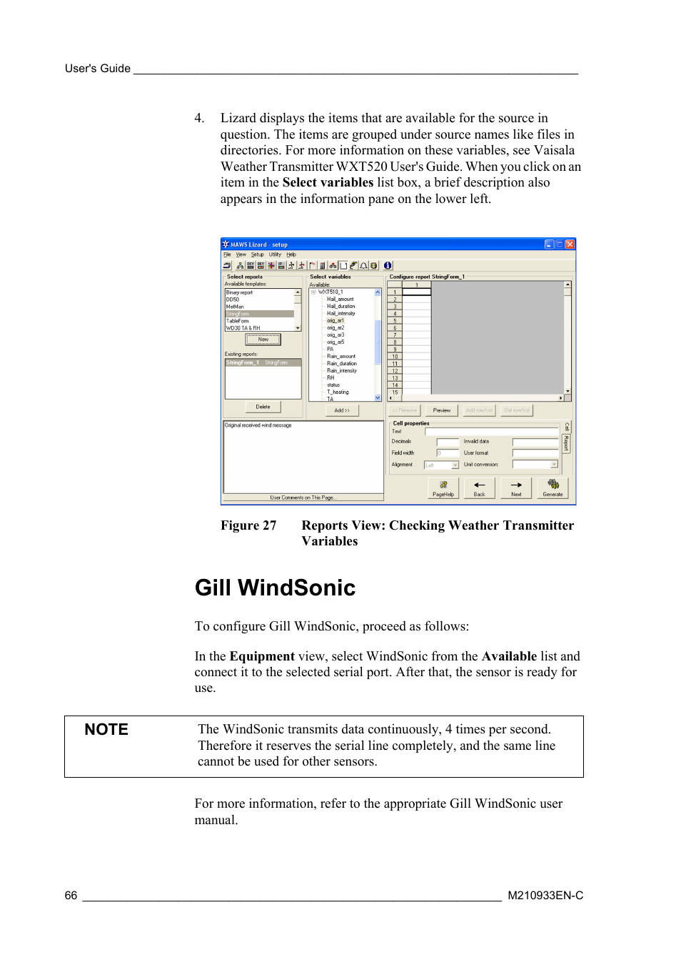 Gill windsonic, Figure 27, View; see | Vaisala Hydromet Data Collection Platform User Manual | Page 68 / 384