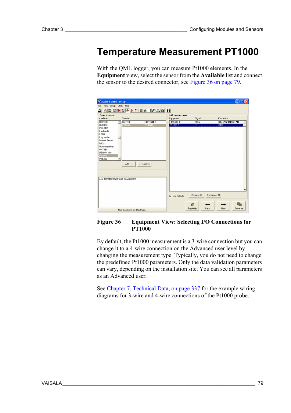 Temperature measurement pt1000, Figure 36 | Vaisala Hydromet Data Collection Platform User Manual | Page 81 / 384