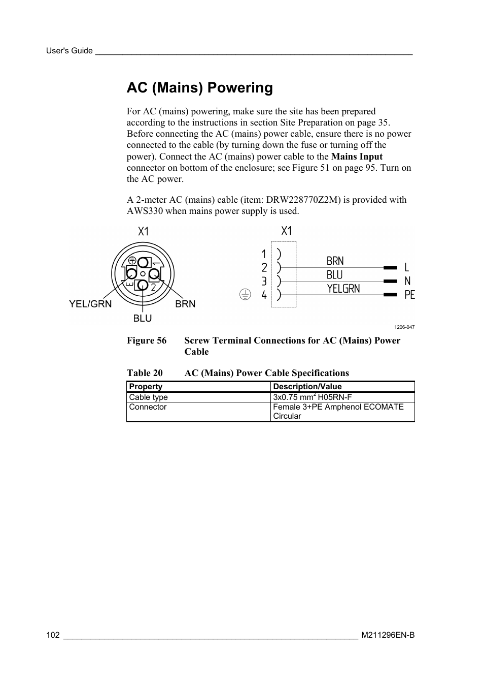 Ac (mains) powering | Vaisala AWS330 User Manual | Page 104 / 296